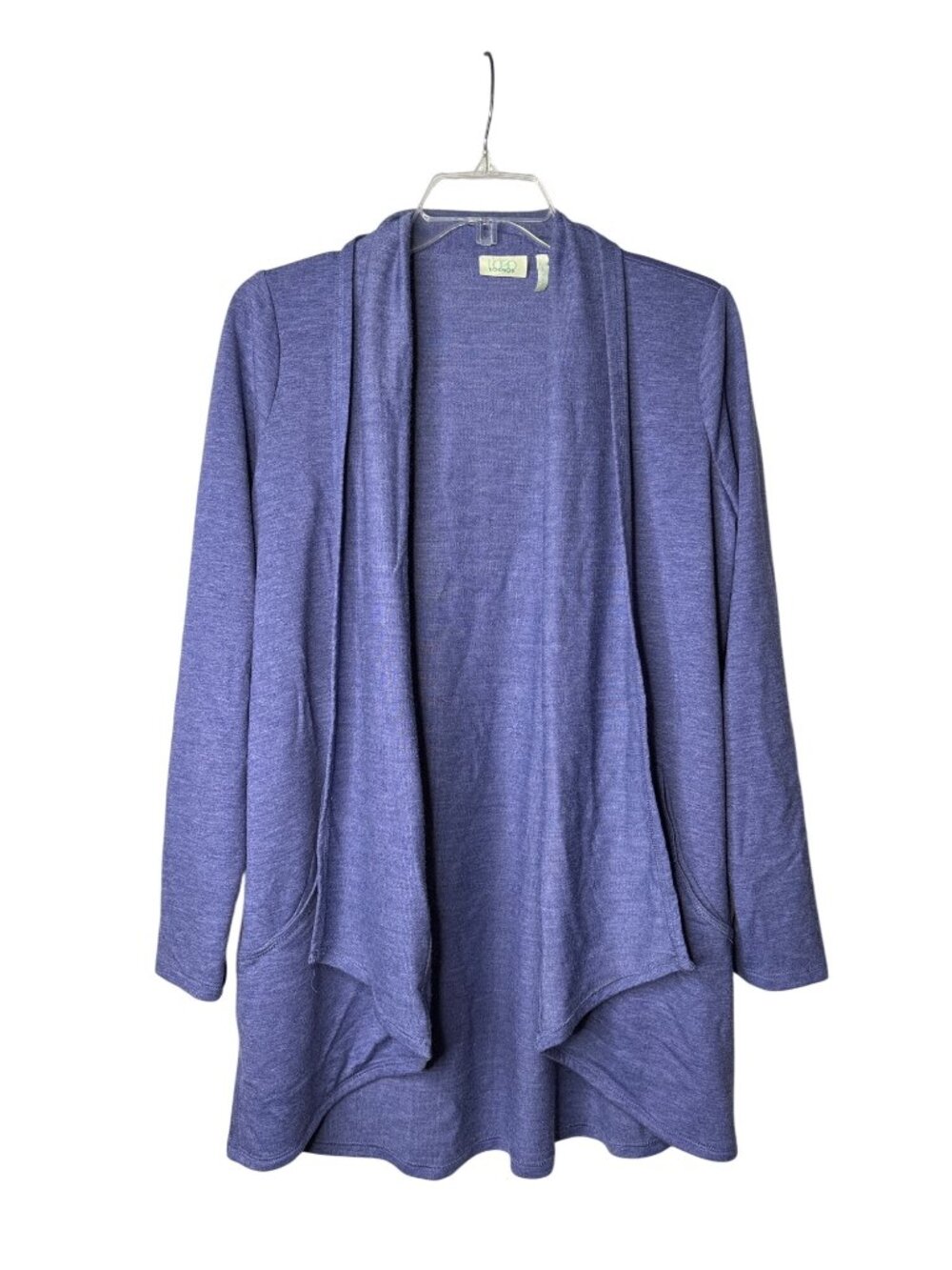 LOGO Lounge By Lori Goldstein Womens Open Front Cardigan Size XS Purple